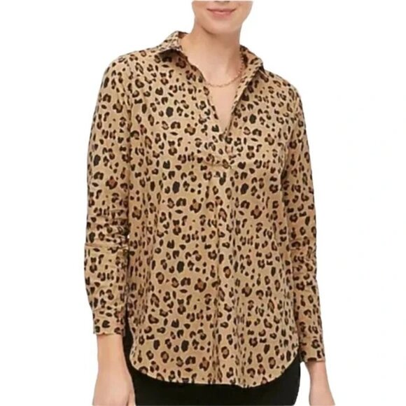NWOT J Crew Animal Print Pullover Tunic Top Size Medium - Picture 1 of 7
